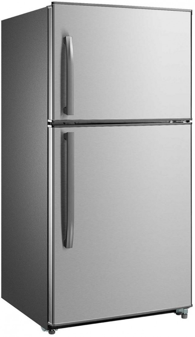 جنرال الكتريك ثلاجة ستانلس ستيل، 21 قدم مكعب، أبيض